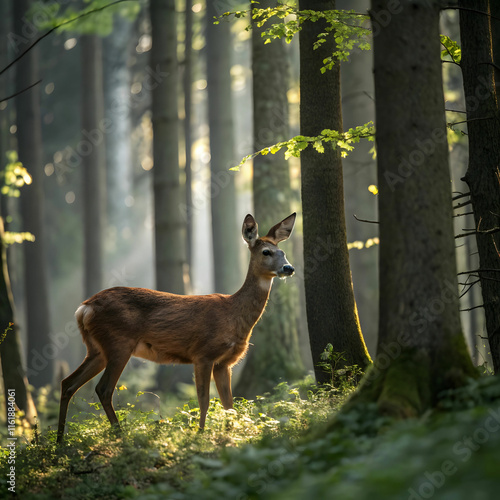 roe deer in forest caprioles caprioles wild roe de photo