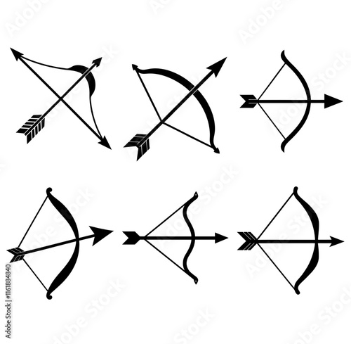 Bow and arrow silhouette icon