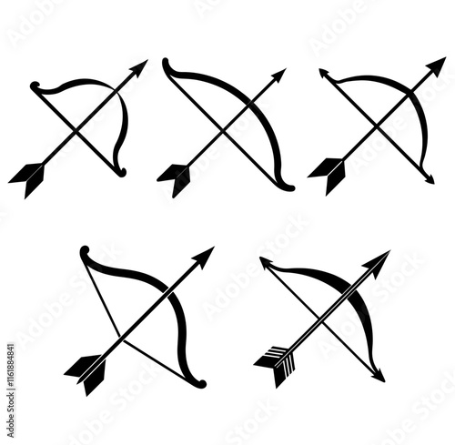 Bow and arrow silhouette icon