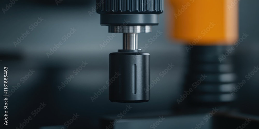 Close-up of a drill press chuck, ready for operation. Close-up of a drill press chuck, ready for operation.