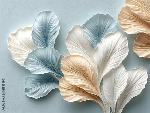 Abstract Pastel Floral Design with Textured Petals