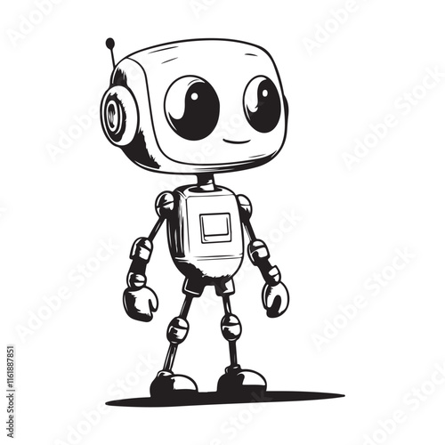 Futuristic robot helper illustration for future advanced technology vector image on white background