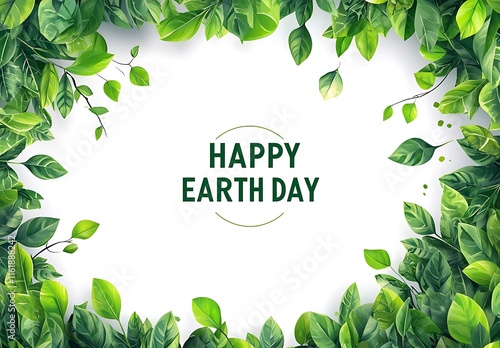Fototapeta Naklejka Na Ścianę i Meble -  Earth Day logo design with text HAPPY EARTH DAY