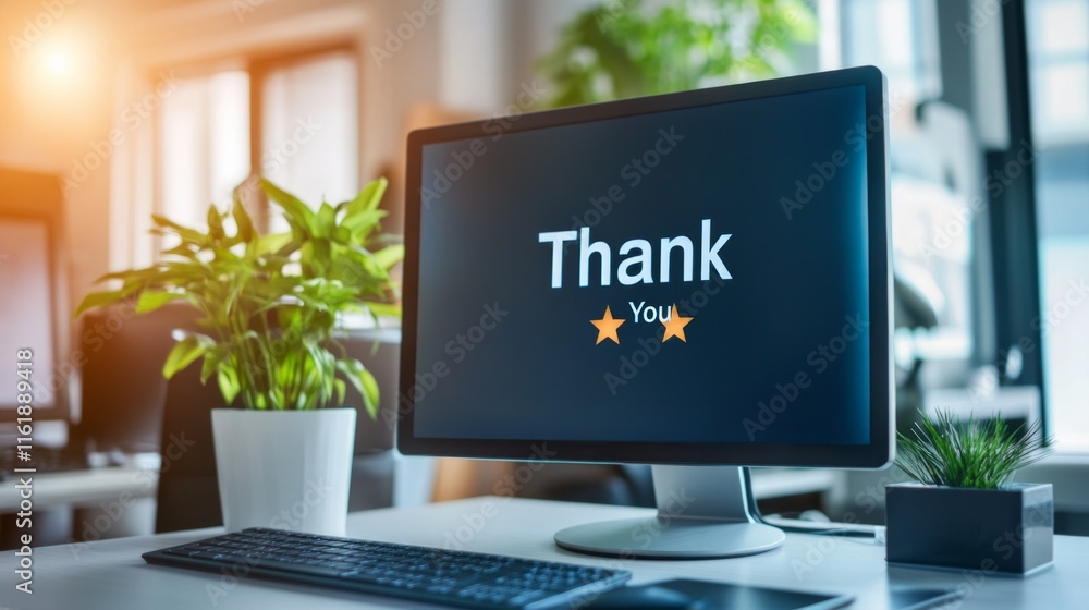 A computer monitor with the words A computer monitor with the words