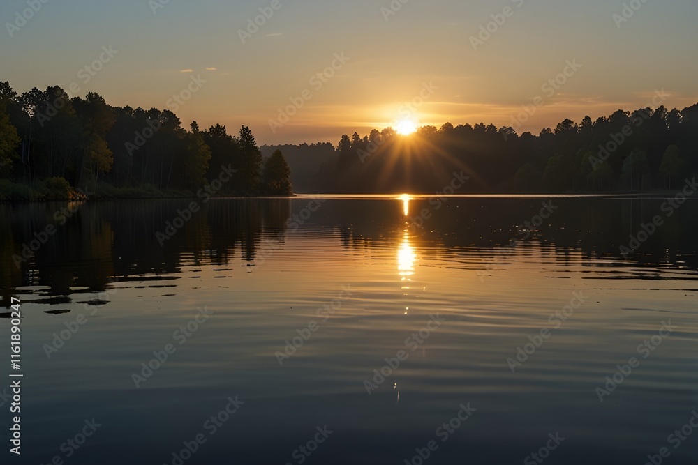 Fototapeta premium sunset on the river
