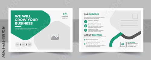 Corporate postcard template design, real estate business eddm postcard design layout