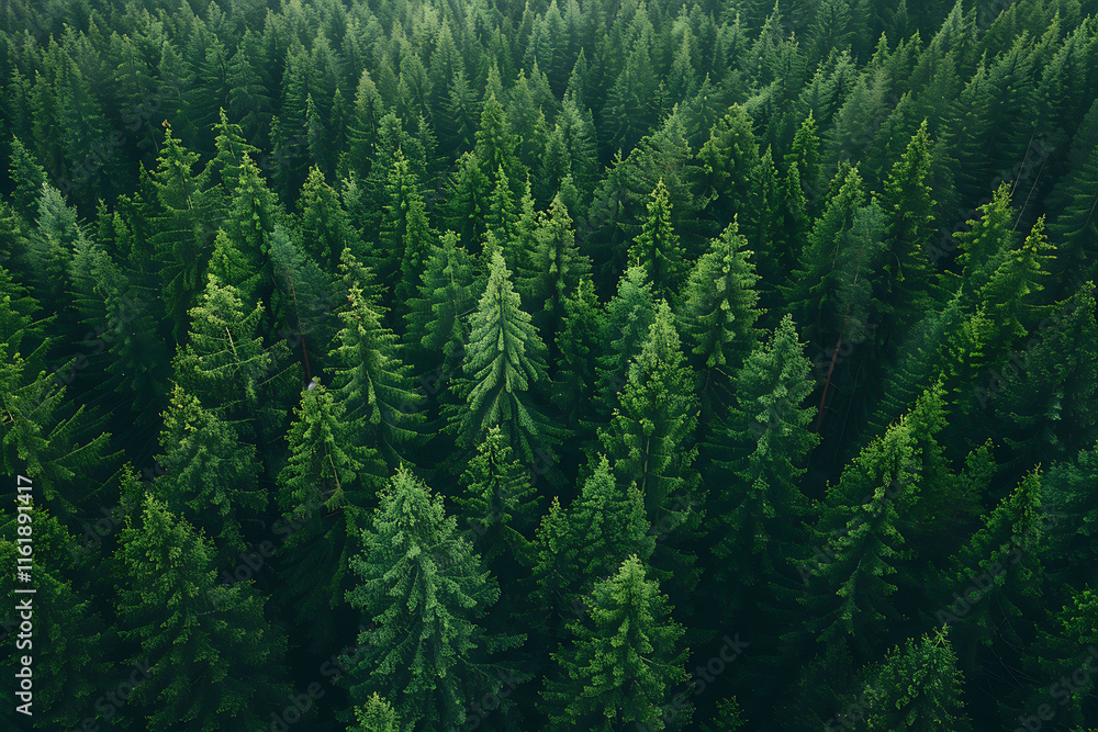 Aerial View of a Lush Evergreen Forest Aerial View of a Lush Evergreen Forest