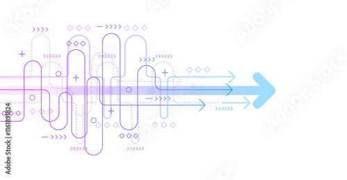 Abstract arrow direction. Technology background. High speed. Hi-tech