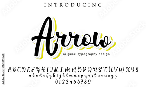 
Arrow Font Stylish brush painted an uppercase vector letters, alphabet, typeface