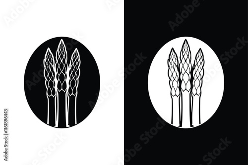 Minimalist Sparrow Grass Vector. Black & White Illustration