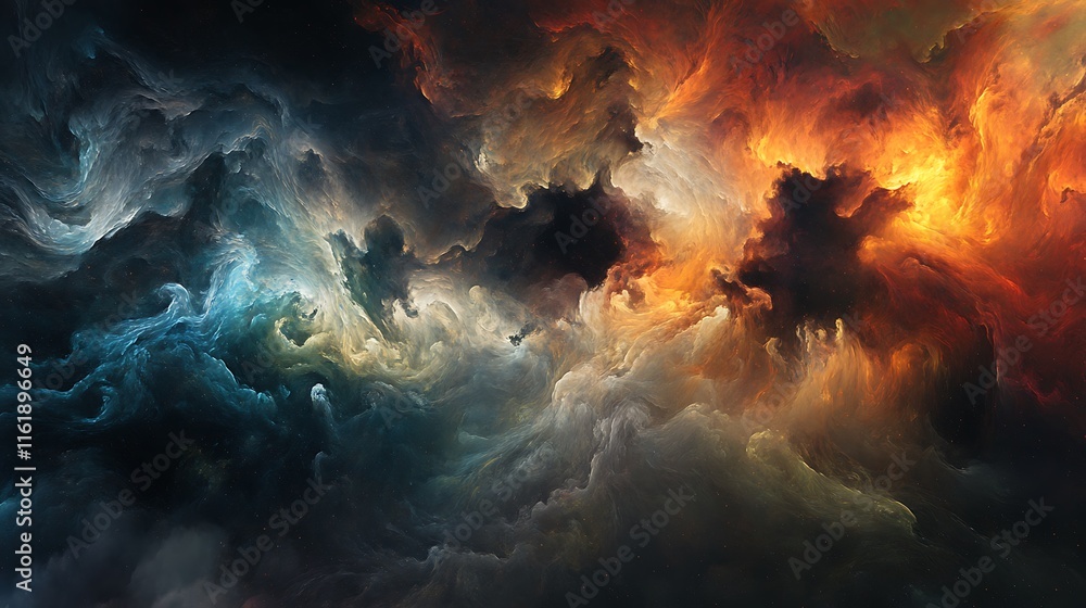 Abstract Cosmic Nebula Swirling Colors And Textures Abstract Cosmic Nebula Swirling Colors And Textures
