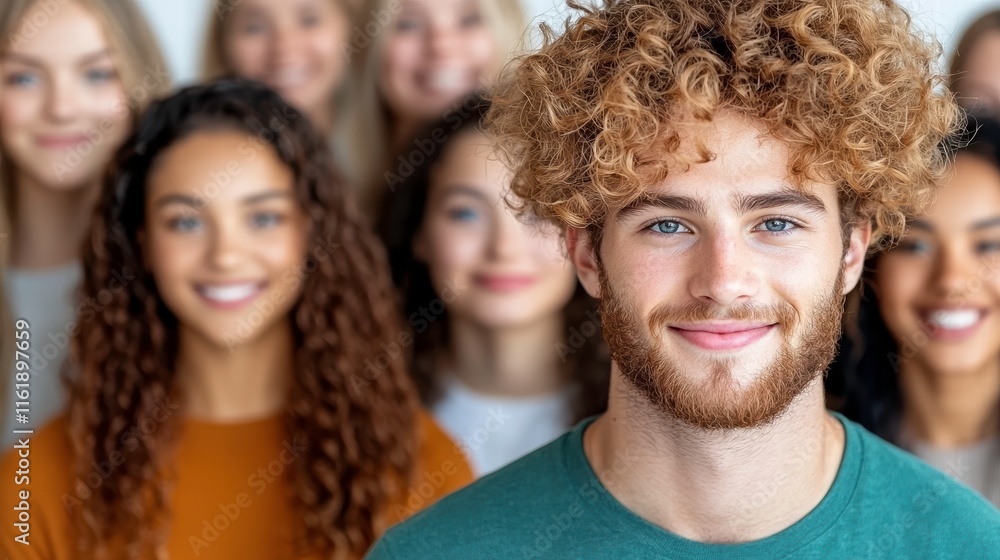 Fototapeta premium Diverse Group Celebration Studio Setting High-Fidelity Portrait Cheerful Expressions Close-Up View Community Spirit