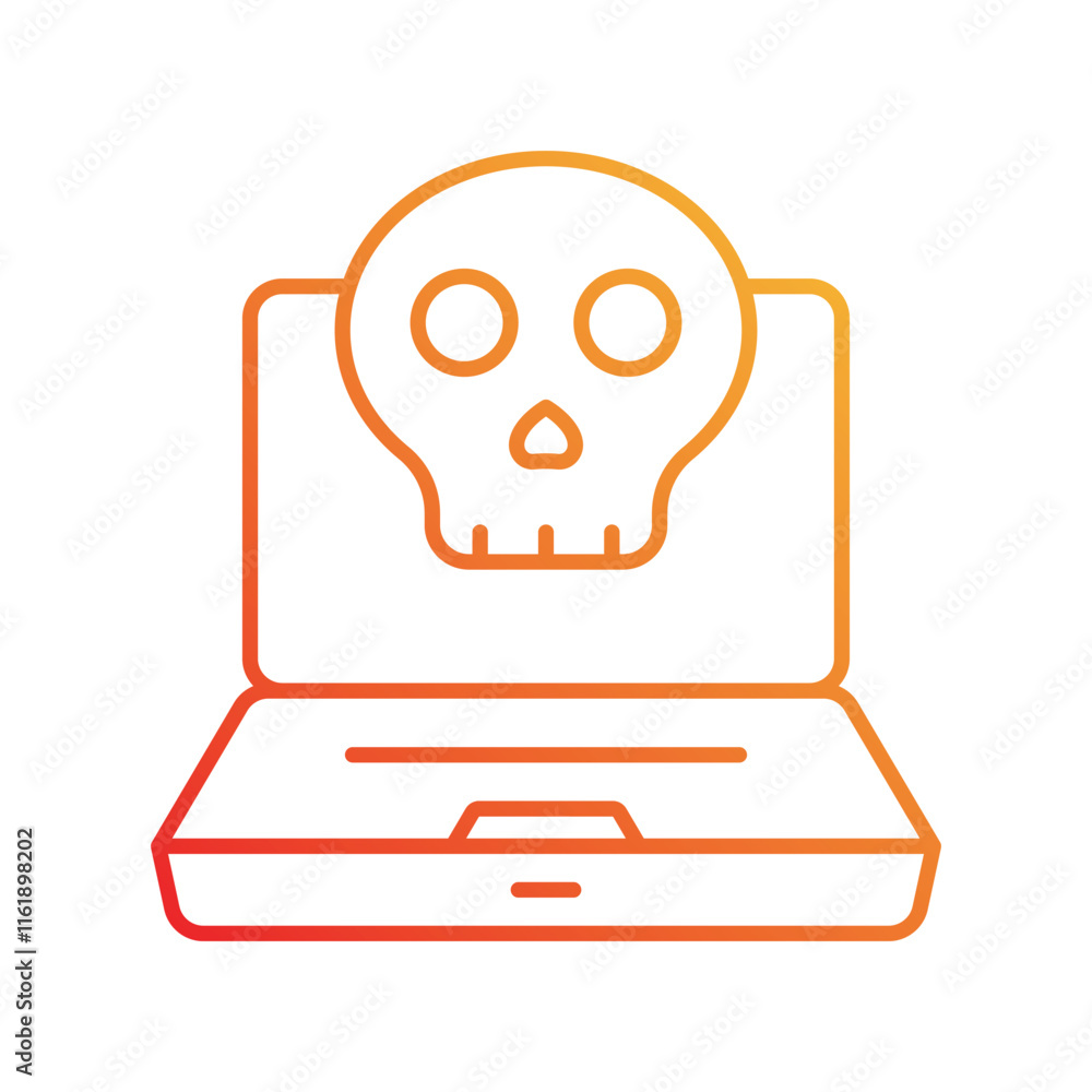 cyber terrorism gradient icon with white background vector stock illustration cyber terrorism gradient icon with white background vector stock illustration