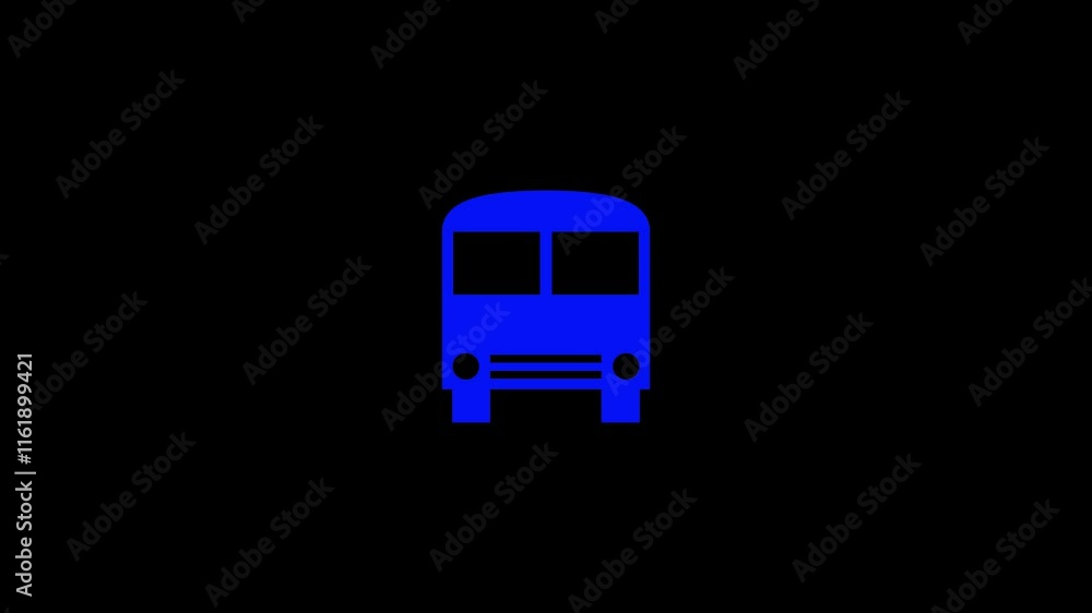 Bus icon isolated on black background. Transportation concept. Bus tour transport sign. Tourism or public vehicle symbol. 4K Video motion graphic animation Bus icon isolated on black background. Transportation concept. Bus tour transport sign. Tourism or public vehicle symbol. 4K Video motion graphic animation