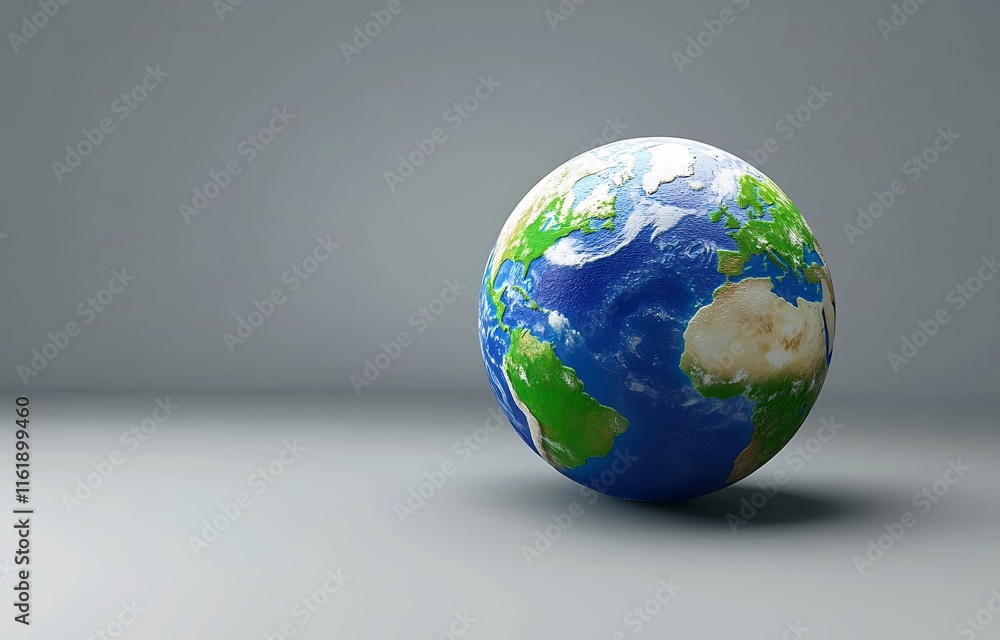 3D cartoon clay icon of the Earth, in blue and green colors, earth day concept 3D cartoon clay icon of the Earth, in blue and green colors, earth day concept