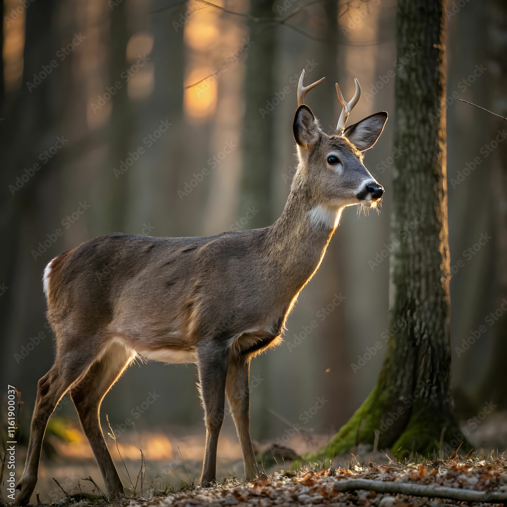vertical shot of a beautiful deer standing in the vertical shot of a beautiful deer standing in the