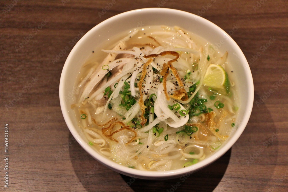 Vietnamese cuisine: pho ga (rice noodles with chicken) Vietnamese cuisine: pho ga (rice noodles with chicken)