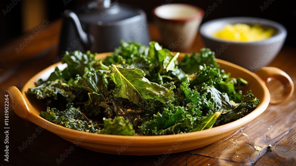 Crispy Baked Kale Chips with a Sprinkle of Sea Salt A Delicious and Nutritious Snack Option for Health Conscious Individuals Crispy Baked Kale Chips with a Sprinkle of Sea Salt A Delicious and Nutritious Snack Option for Health Conscious Individuals