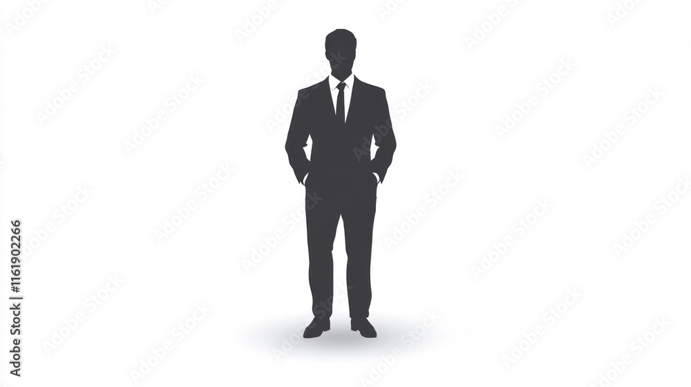 A corporate director icon, showing a figure in a suit standing confidently. A corporate director icon, showing a figure in a suit standing confidently.