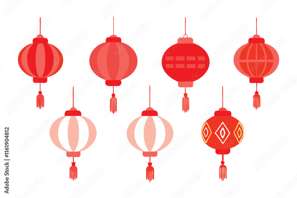 Chines Day Lantern vector Icon Set Chines Day Lantern vector Icon Set