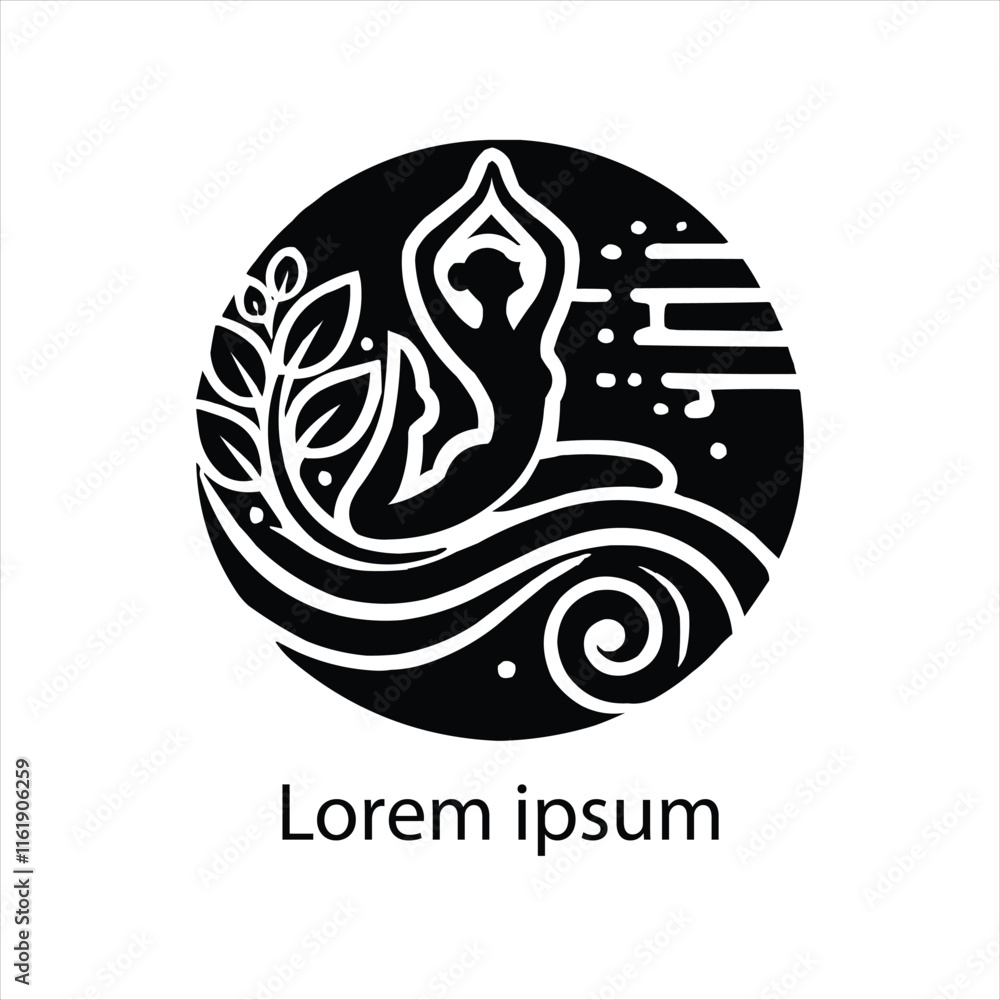 Abstract Yoga Logo template design Human pose icon Abstract Yoga Logo template design Human pose icon