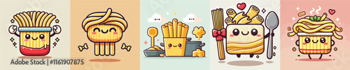 Pasta animation vector collection