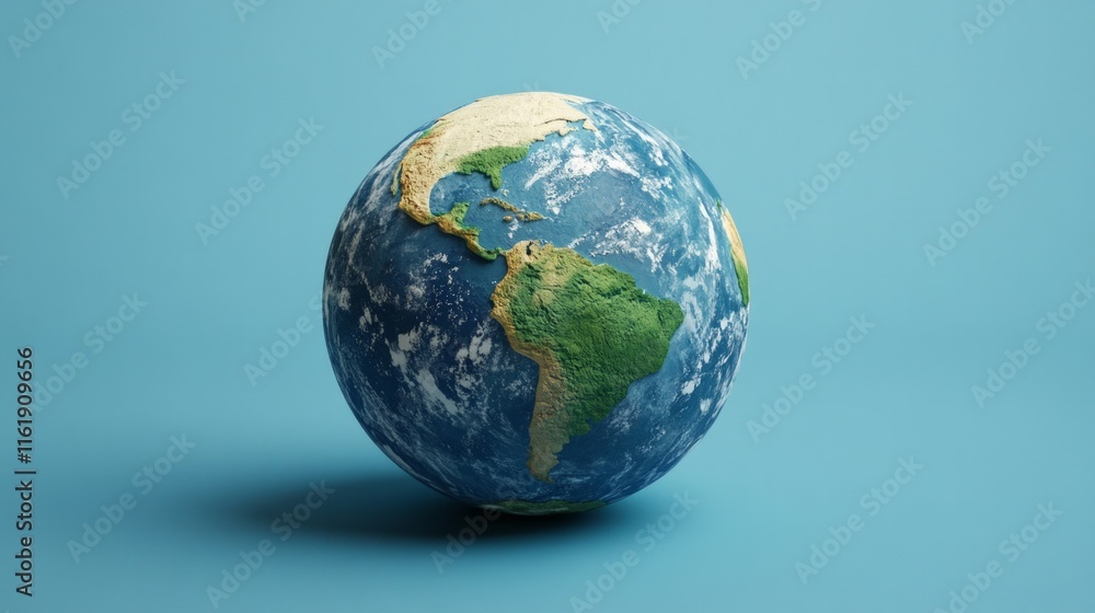 A blue and green globe of the earth A blue and green globe of the earth