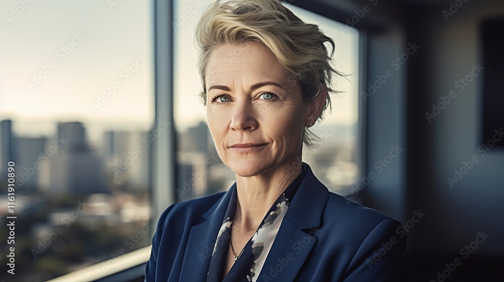 A powerful and confident businesswoman poses in a modern office setting, showcasing her determination and leadership qualities in a professional environment filled with sunlight. A powerful and confident businesswoman poses in a modern office setting, showcasing her determination and leadership qualities in a professional environment filled with sunlight.