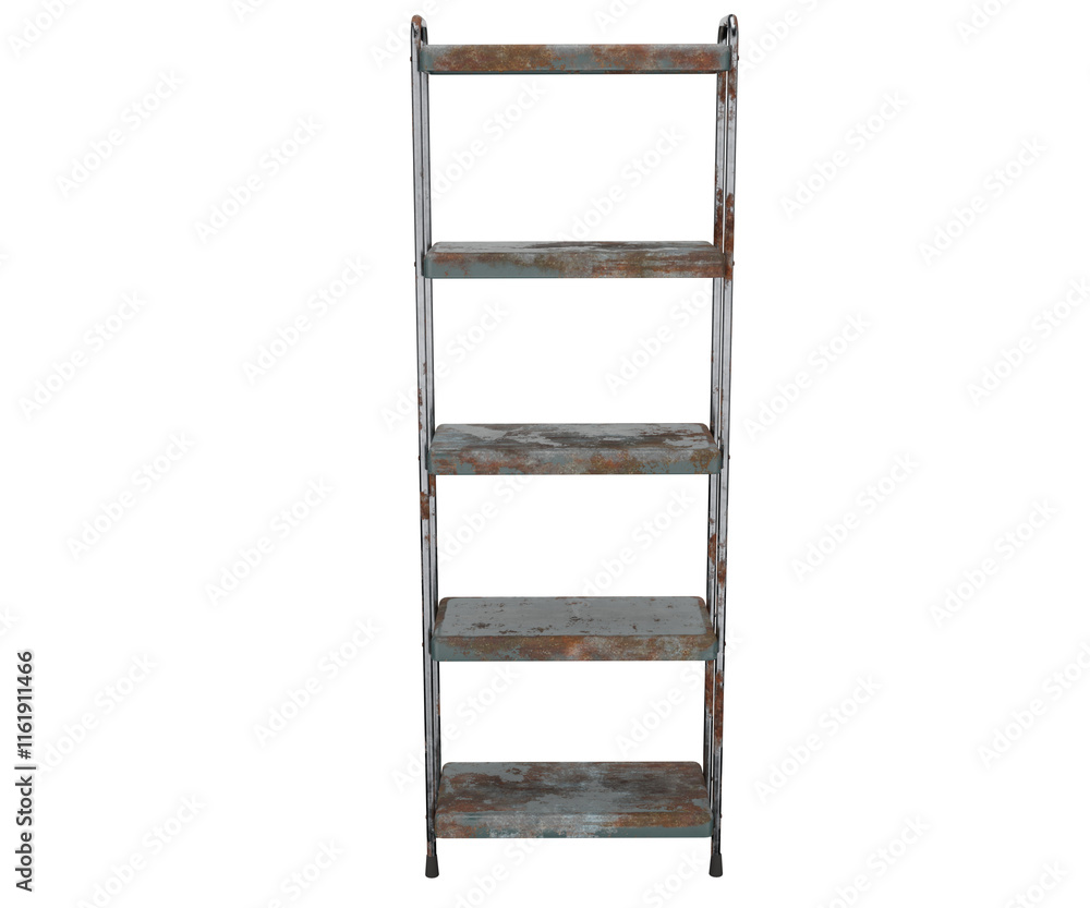 3d rendeing rusty metal bookshelf 3d rendeing rusty metal bookshelf