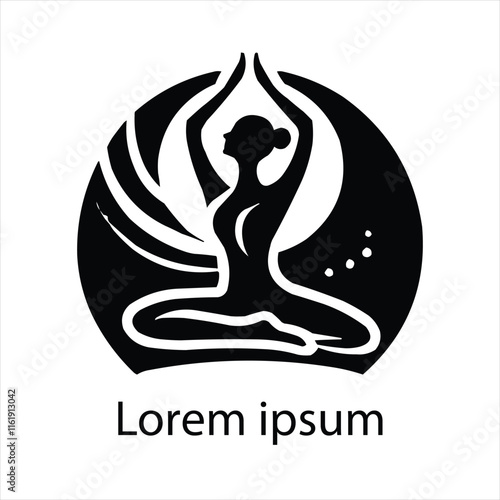 Abstract  Yoga Logo template design Human pose icon