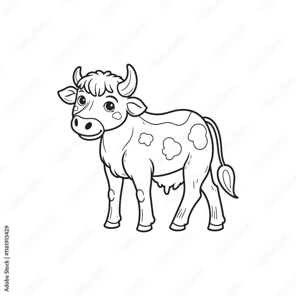 cow line art vector on white background cow line art vector on white background