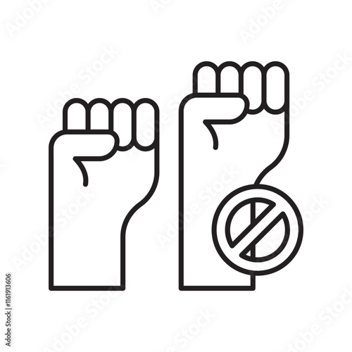 anti terrorism day line icon with white background vector stock illustration
