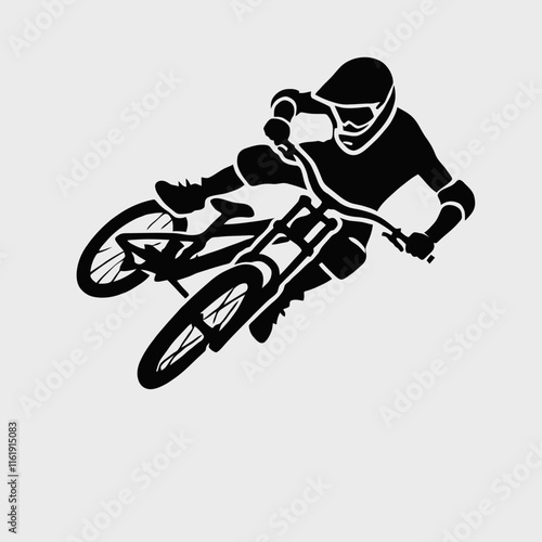 very simple extreme sports silhouette in black color on a white background