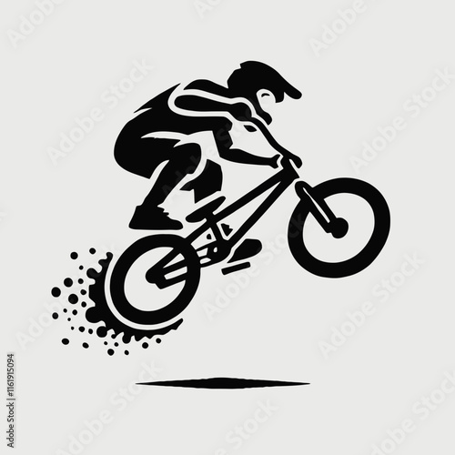 very simple extreme sports silhouette in black color on a white background