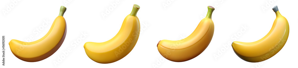 3D Banana Icons for Nutrition and Culinary Applications 3D Banana Icons for Nutrition and Culinary Applications