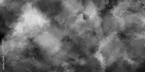 Abstract background with Misty effect for film , text or space. Smoke misty fog on isolated black & gray grunge texture. Distressed mesh wall frame grimy backdrop. Vintage and gray cloud texture