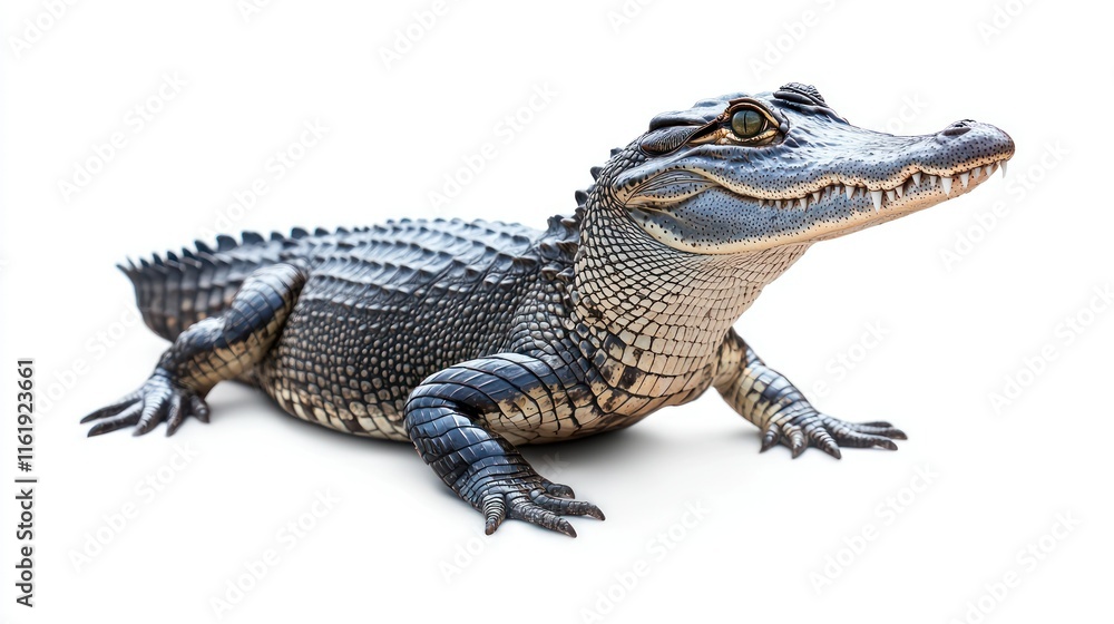 Naklejka premium Young alligator isolated on white background.
