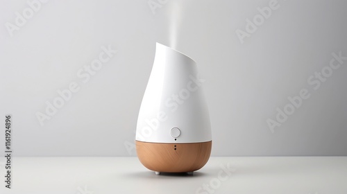 A modern and sleek humidifier device standing gracefully on a bright white background showcasing a minimalist and sophisticated design perfect for contemporary home decor