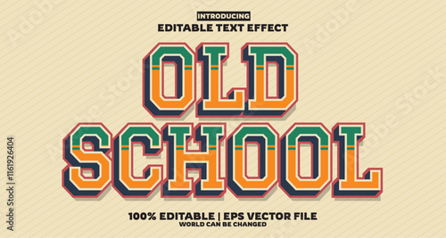 New old School editable text effect in modern cyber trend style