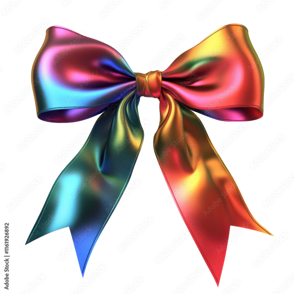 Colorful Satin Bow with Shiny Effect on a Transparent Background Colorful Satin Bow with Shiny Effect on a Transparent Background