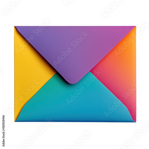 Colorful Envelope with a Modern Design on a White Background