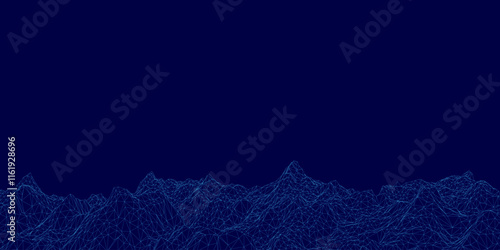 Blue sky with a mountain range in the background. The sky is filled with small dots, giving the impression of a image
