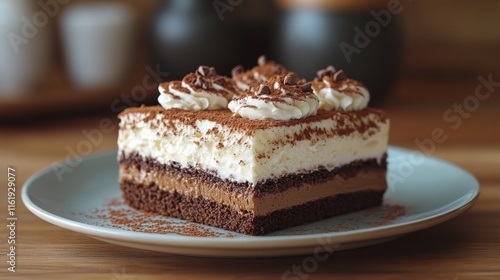 Wallpaper Mural A slice of chocolate cake with whipped cream on top Torontodigital.ca