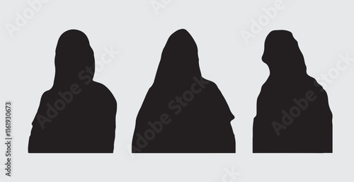 silhouette Arab girl vector art