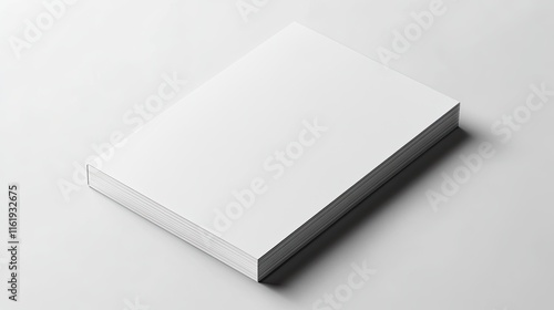 Blank white book mockup on white background.