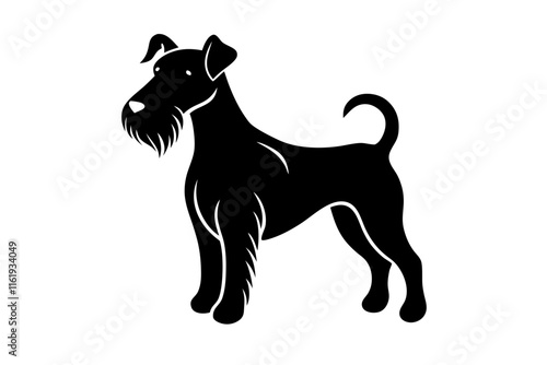 Silhouette of a Fox Terrier Standing with Wiry Coat and Perky Tail