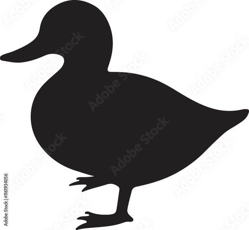 duck icon silhouette style vector minimal art illustration on a white background.
