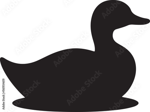duck icon silhouette style vector minimal art illustration on a white background.
