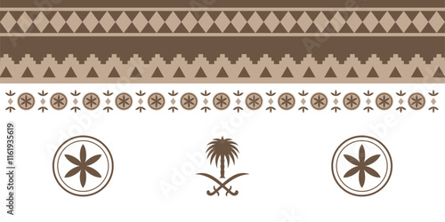 Print   Saudi Arabian Heritage Patterns and Symbols Vector