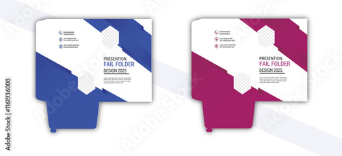 File Folder and Document Folder with two types of colors Mock-Up Scene
